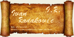 Ivan Radaković vizit kartica